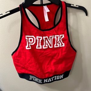 Victoria’s Secret Pink Nation Red, White, and Black TShirt Sports Bra
